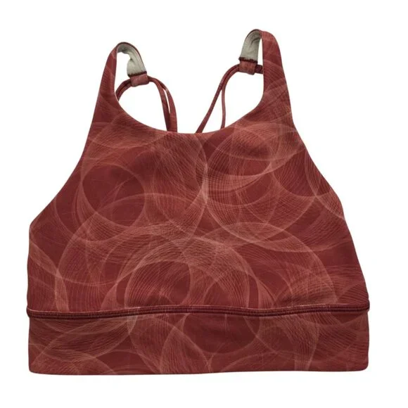 Lululemon Free to Be High-Neck Long-Line Luxtreme Wine Yoga Sports Bra Sz 8 - Picture 1 of 6